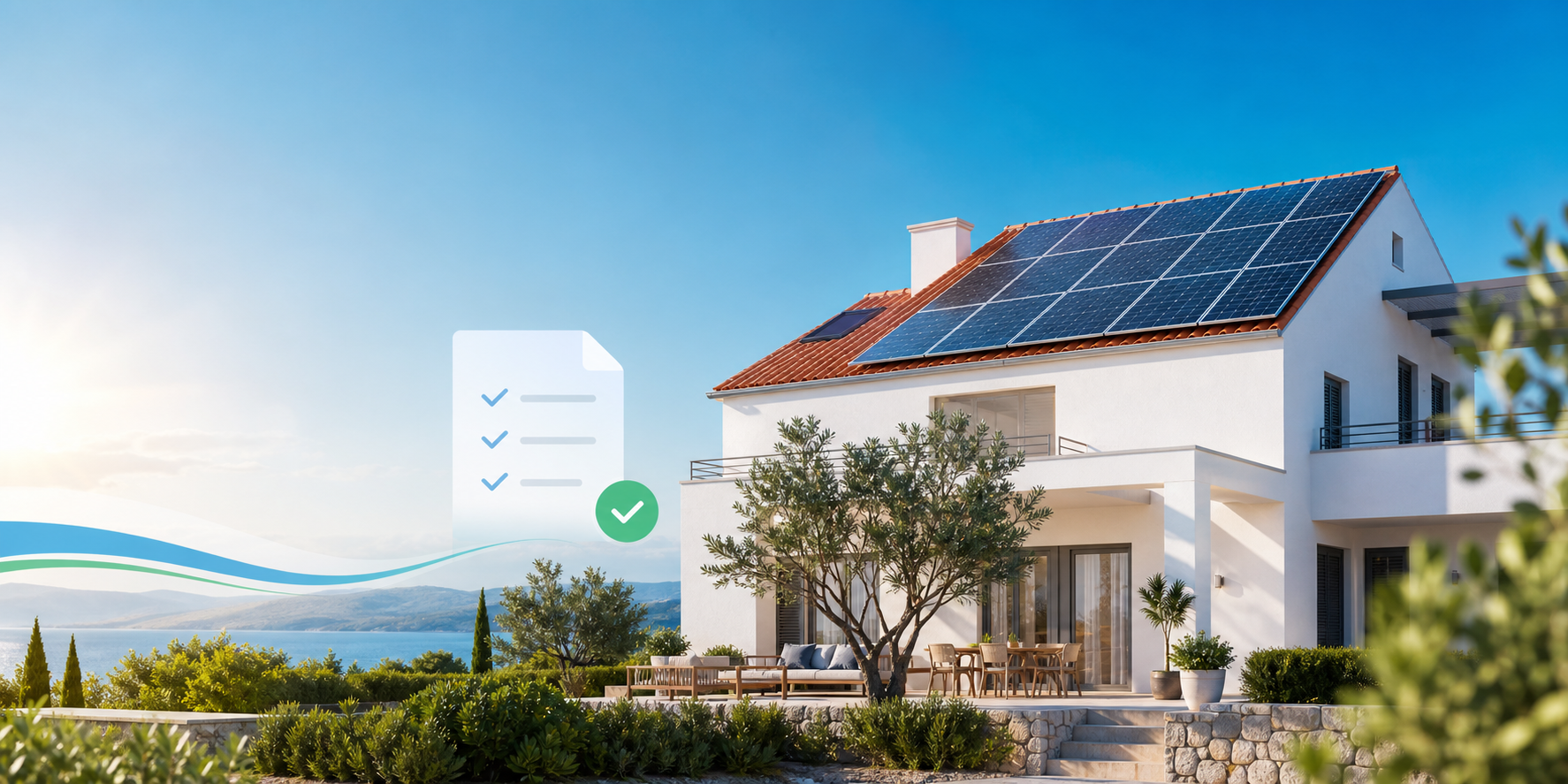 Kuća sa solarnim panelima i priprema ponude za prijavu na poticaje